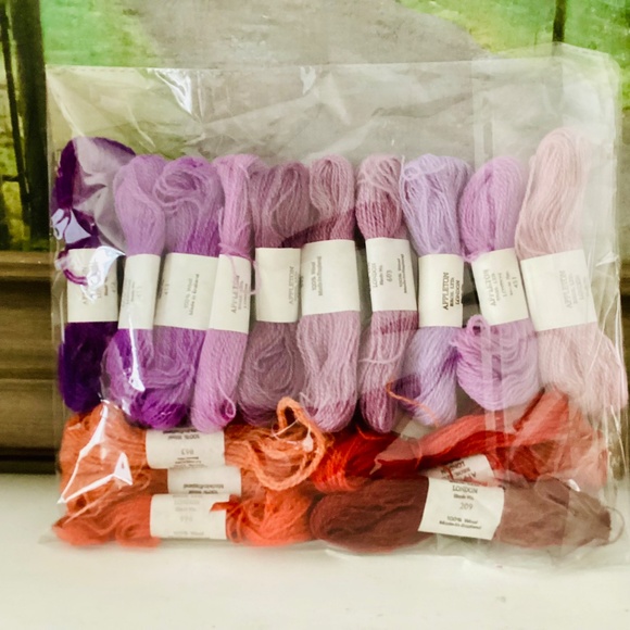 Appleton Yarn of London Wool Needlepoint Tapestry Thread Lot of 16 Purple Orange - Picture 4 of 11